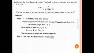 Problem 2 on Root Locus Part - 1