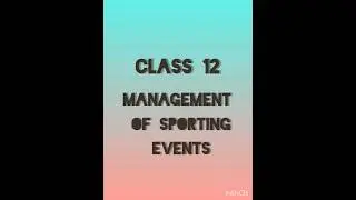 Management of Sporting Events Notes 