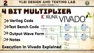 2 Vivado Execution of 4 BIT MULTIPLIER Verilog  + Test Bench Explained With Notes 6th Sem VLSI LAB