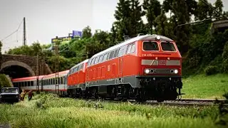 The rabbit ist back! Pure diesel power on the model railroad. Roco Class 218 433-1 MTU 4000
