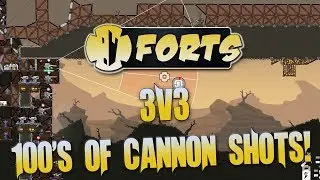 Forts Multiplayer 3v3 Gameplay Most Insane Match Ever, 100s Of Cannon Shots