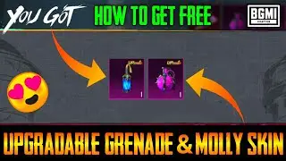 GET FREE UPGRADABLE GRENADE SKIN & MOLLY SKIN IN BGMI | BGMI NEW TRICK