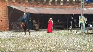 Демонстрация стрельбы из гаковницы конструкции XV века.