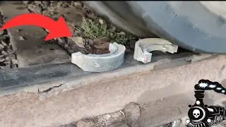 Train Vs Brake Block 😱 OMG || Train Experiments @TrainExperiments