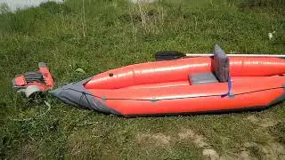 Обзор и первый спуск на воду надувной самодельной байдарки