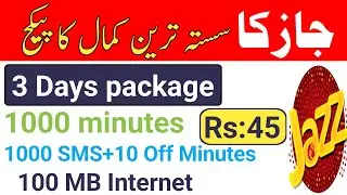 Jazz 3 days call package | jazz call and sms package