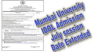 IDOL Admission Date Extended | Mumbai University