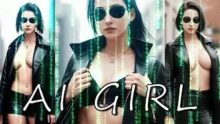 AI ART LOOKBOOK: Matrix cosplay Trinity BIG TITS