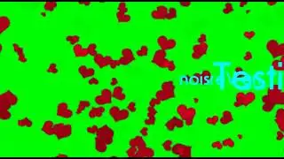 Testing version green screen effects falling hearts love with many mouvements