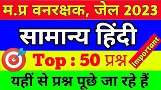 MP Forest Guard Jail prahari सामान हिंदी प्रश्न /MP Forest Guard Jail prahari Paper Analysis 2023