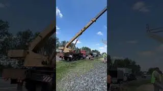 Демонтаж Стеллы с помощью крана