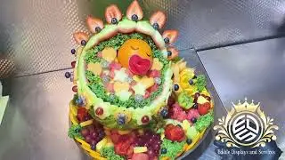 Baby Shower Cradle fruit arrangement.