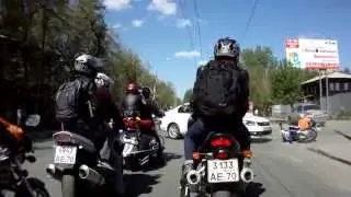Томское открытие мотосезона 2015 Авария в колонне