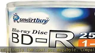 Smartbuy 50 Pack Bd-r 25gb 6X Blu-ray Single Layer Recordable Disc Logo Top Blank Data Video Media