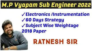 60 Days Plan To Crack MP Sub Engineer 2022 Electronics/Instrumentation By Ratnesh Sir
