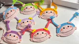 Móc kẹp tóc len em bé thắt bím tóc đáng yêu | Crochet baby | Lan Anh Crochet