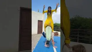 Village circus #gymnast #acrobatics #action #stunt #diveroll #viralshort #couplegoals #villagegirl