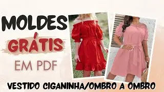 MOLDES GRÁTIS EM PDF  DE VESTIDO CIGANNINHA/OMBRO A OMBRO.