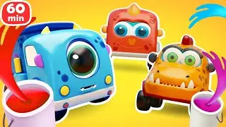 1 HEURE de jeux avec voitures en jouets. MOCAS apprennent les couleurs. Dessin animé pour enfants