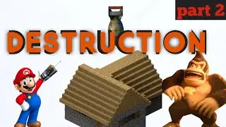 Mario Plays Minecraft - Part 2: Mario Nukes Donkey Kongs House