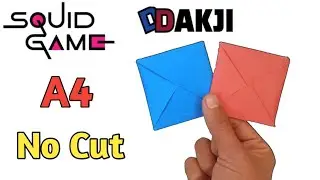 Squid game ddakji a4 paper | How to make squid game ddakji | Squid game diy