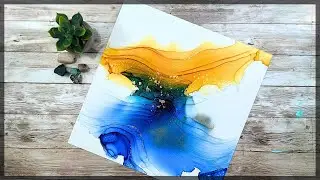 Relaxing Abstract Art Painting - Easy Alcohol Inks
