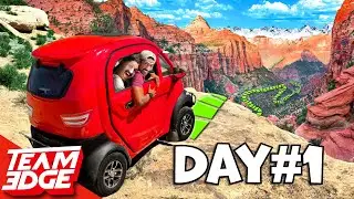 Wilderness Survival in a Tiny Car 🚗 - Day 1