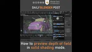 How to preview depth of field in solid shading mode in Blender.