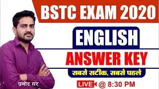 BSTC ENGLISH ANSWER KEY I BSTC EXAM 2020 I BY PARMOD SIR