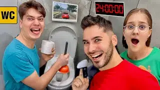Stuck in the toilet with the whole family?! LAST ONE OUT WINS 