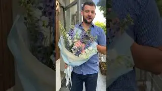 Packaging of a delicate field bouquet with roses / Full video of assembly, packaging is already o...