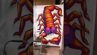 Painting a COLORFUL SCORPION 🦂 inspired by the design on this groovy​⁠@RidgeWalletYT