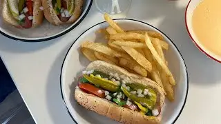 Chicago hot dogs and cheese fries