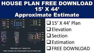 15 X 44 house plan in AutoCAD | Ghar Ka Naksha | Estimate
