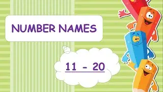 Number names 11 to 20, Number names 11-20, Number names with spelling, Number names for kids