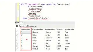 Row Number function in SQL Server