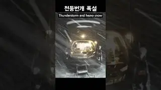 Isolated in a thunderstorm and heavy snow⚡️🌨️ Car camping #shorts