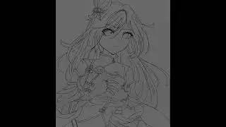 Draw shenhe on iPad Genshin impact