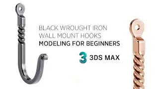 Hard Surface Modeling Tutorial for 3ds Max Beginners || Iron Wall Mount Hooks Modeling in Hindi