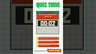 #excelexam What does the CONCATENATE function do? #quiz