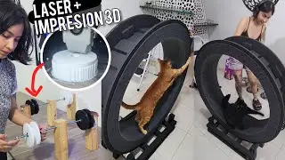 making an EXERCISE WHEEL for my CATS with 48W LASER and 3D PRINTING /Ikier K1 PRO MAX