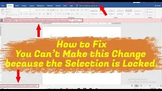 FIX - You Can't Make this Change because the Selection is Locked || Office 2019