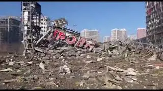 Destroyed Retroville shopping mall in Kyiv, following an overnight missile strike