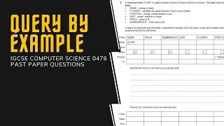 IGCSE Computer Science - Query Table Past Paper questions