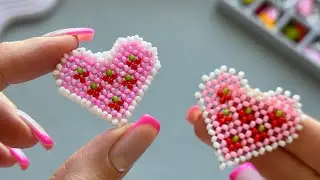 Beaded heart with cherries. Tutorial