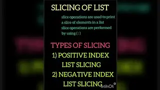 List in Python (Part-6) Slicing of List (Postive Index List Slicing and Negative INDEX LIST SLICING)