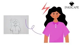 Turn My Sketch into Digital Art using Inkscape Speed art | Flat Character