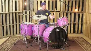 DW Contemporary Classic Transparent Light Purple Over Ultra White Marine Drum Set - 24, 13, 16, 18