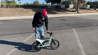 Himiway C1 Kids ebike parking lot demo