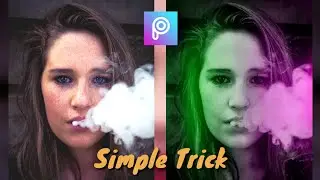 Multi color face effect in picsart | colored light light shedow effect on face with picsart